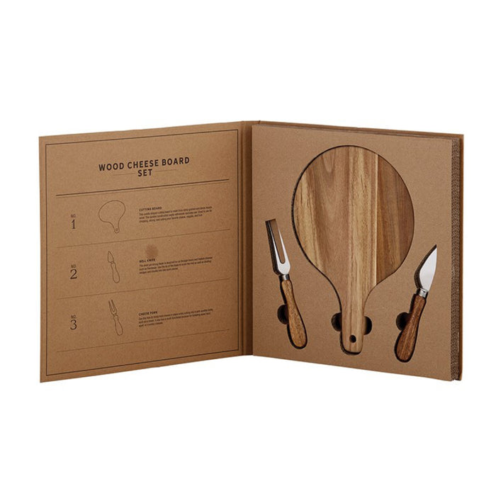 Wood Cheese Board Set