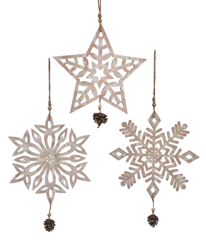 Wooden Snowflake/ Star Ornament