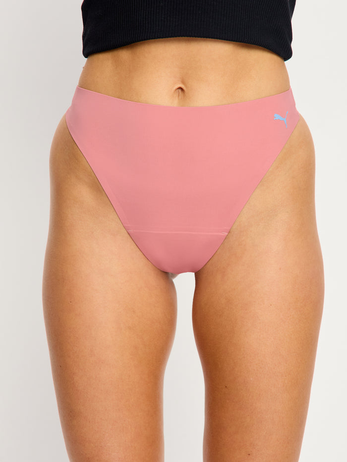 Puma X Modibodi Seamfree Active Hi Waist Thong Light Whisky Rose 3 Pack