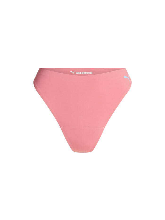Puma X Modibodi Seamfree Active Hi Waist Thong Light Whisky Rose 3 Pack