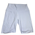 Nike Zenvy women's bike shorts in black with Nike logo, 8-inch inseam, made with InfinaSoft fabric, size medium.